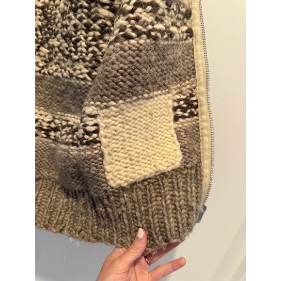 Vintage ‘60s Cowichan Native American Indian Sweater Jacket Snowflake Chunky M L - Picture 7 of 8